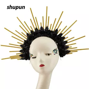 Băng đô vòng hoa hồng SHUPUN, Băng đô vương miện hoa Gothic Gothic DIY, Thời trang phong cách cổ điển Mũ đội đầu đám cưới Vương miện Băng đô cô dâu Spiked Trang phục Halloween