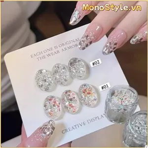 MONOSTYLE Nail Art Sequins, Blinking Sequins Flash Nail Art, Glitter Nail Art DIY Nail Art Charms