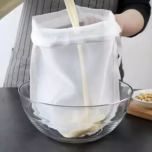 Túi lọc sữa đậu nành 100 lưới Túi lọc mịn Nước ép có thể tái sử dụng Cà phê đậu nành Dây rút sữa Túi lọc thực phẩm nhà bếp tại nhà