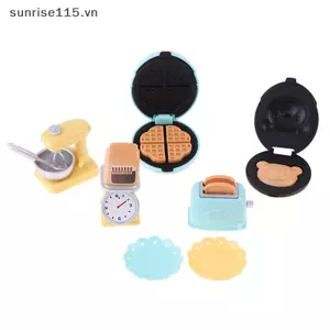 SRVN 1 / 12 Nhà búp bê Thu nhỏ DIY Bộ nhà bếp Máy làm bánh mì Máy xay sinh tố Cân điện tử.