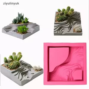 Ziyulinyuk Vuông Sân Thượng Chậu Hoa Nhựa Dính Khuôn Silicon Chậu Khuôn DIY Bê Tông Thạch Cao Chậu Hoa Handmade Làm VN