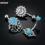 HFSHY Bụng Nút Nhẫn Phong Cách Hỗn Hợp Tím Zircon Dangle Thép Không Gỉ Thân Thiện Với Da Rốn Trang Sức Cho Người Yêu Xuyên VN