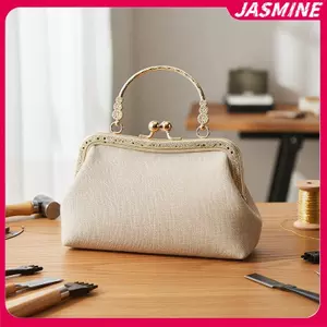 Khung Ví Kim Loại JASMINE Có Tay Cầm Cong Kiss Lo Khóa Phần Cứng Cho DIY Handmade Túi Đựng Tiền Xu Buổi Tối Túi Ly Hợp Làm Phụ Kiện JASMINE