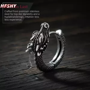 HFSHY Hợp Thời Trang Nam Rồng Vòng Bông Tai Hip Hop Phong Cách Punk Đảng Phụ Kiện Unisex Hàng Ngày Đeo Cá Tính Trang Sức VN