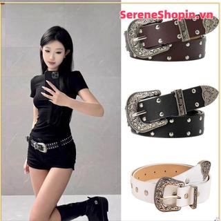 Thắt lưng Serene Punk da PU, style punk gothic y2k, hợp thời trang và retro