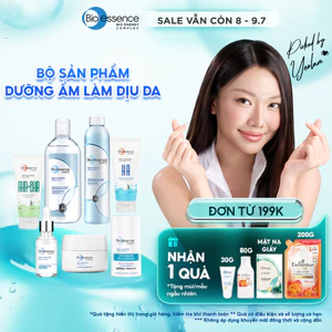 Bộ Bio-essence Water: Xịt Khoáng 300ml, Tinh Chất Serum 30ml, Kem Dưỡng, Tẩy Trang, Kem Chống Nắng –Dưỡng Ẩm Làm Dịu Da
