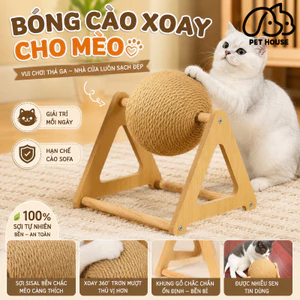 【Pet House】Bóng Cào Đa Năng Đồ Chơi Cho Mèo Bảng Cào Cho Mèo Quả Bóng Xoay Hình Tam Giác Dụ Mèo