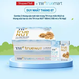 Combo 1 Thùng sữa tươi tiệt trùng TH true Milk HILO và 1 Thùng sữa hạt óc chó TH true Nut 180ml x 96 hộp