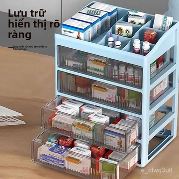 Hộp đựng thuốc y tế gia đình nhiều tầng tủ cấp cứu trong suốt dung tích lớn tiện lợi an toàn chất lượng