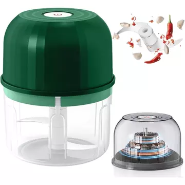 Máy băm Garlitc điện, Máy băm rau cầm tay Mini nâng cấp 2025, Máy xay tỏi 260ML Máy xay hành tây nghiền cho thịt Salad, Máy chế biến thực phẩm không dây cho gừng, ớt, trái cây