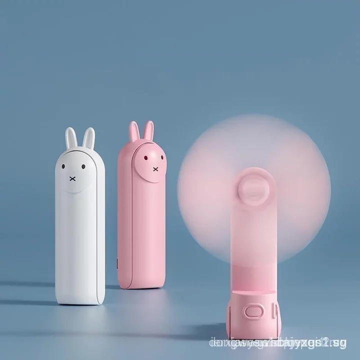 Quạt Mini Di Động, Quạt Cầm Tay Sạc USB Thiết Kế Thỏ, Quạt Mini Có Thể Gập Lại, Quạt Nhỏ Cho Gia Đình, Văn Phòng, Ngoài Trời, Du Lịch, Quà Tặng Cho Bé Gái, Quạt Bỏ Túi, Quạt Gấp, Multifuncti