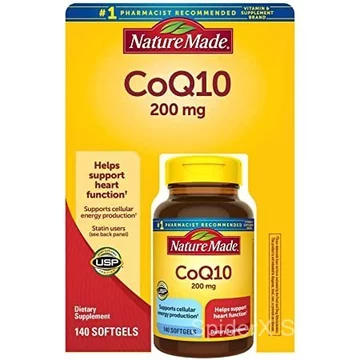 CoQ10 Nature Made 200mg Mỹ 140 viên nang mềm USP hỗ trợ tim mạch năng lượng cơ thể
