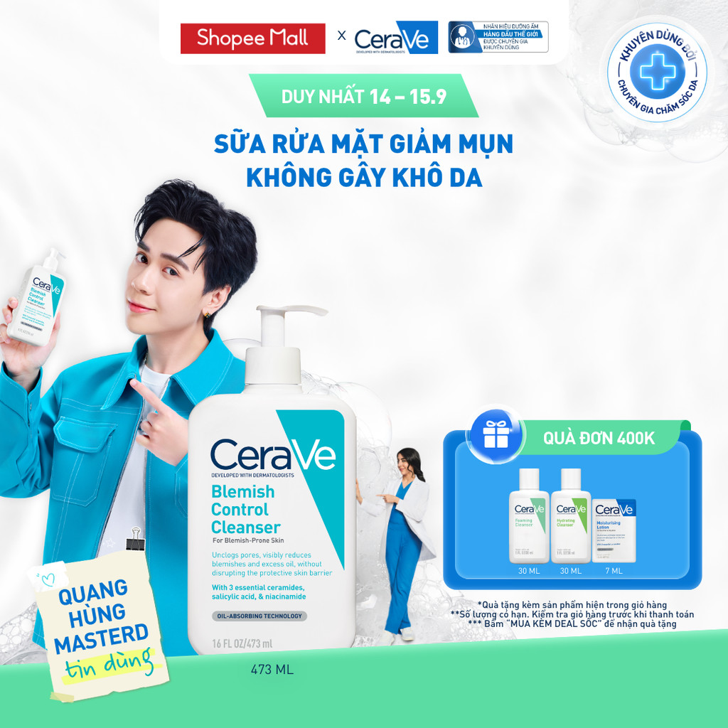 Sữa rửa mặt giảm mụn CeraVe Blemish Control Cleanser 473ml