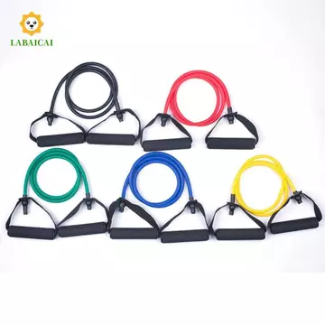 Dây kéo kháng lực LABAICAI, Dây kéo Yoga đàn hồi 5 cấp độ, Dây kháng lực đa chức năng có tay cầm Căng tập thể dục Dây kháng lực Huấn luyện sức mạnh