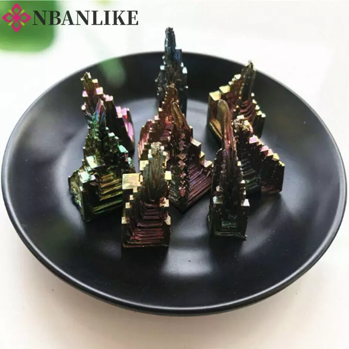 NBANLIKE Mỏ Bismuth Tự Nhiên NBANLIKE, Hàng Thủ Công Lâu Đài Tự Nhiên Mẫu Quặng, Nhiều Màu Sắc Độc Đáo Khắc Handmade Đồ Trang Trí Lạ Quà Tặng Quà Lưu Niệm