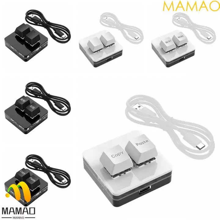 MAMAO Copy Paste Bàn Phím, Mini Acrylic Tùy Chỉnh Mini 2 Phím Bàn Phím, Hot Swap Red Switch Bàn Phím Cơ 2 Phím Bàn Phím Mini PC