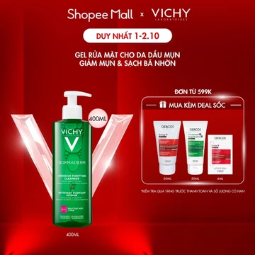 Sữa rửa mặt dạng gel làm sạch sâu giảm bã nhờn Vichy Normaderm Phytosolution