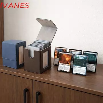 Hộp đựng thẻ bài IVANES, Hộp sưu tập cửa sổ đóng cửa chống vết bẩn, Hộp son môi có nắp PU Hộp đựng thẻ trò chơi chống ẩm