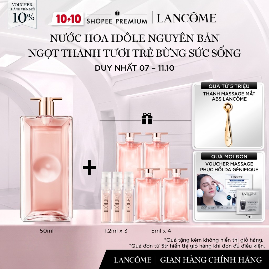 Nước Hoa Lancome Idôle Nguyên Bản 50ml Ngọt Thanh Tươi Trẻ, Bừng Sức Sống
