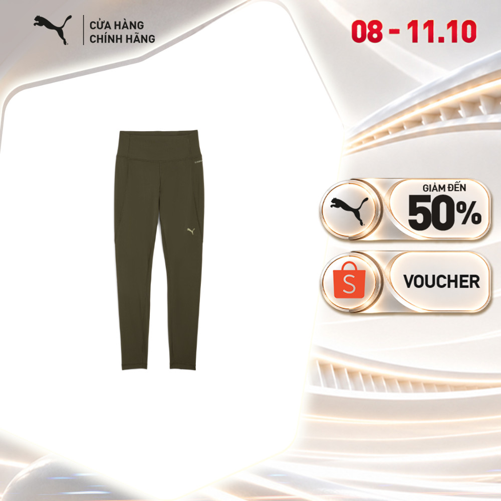 Quần Dài Thể Thao Tập Luyện PUMA Nữ W CLOUDSPUN TIGHT - HW FL Dark Olive Màu Xanh Lá