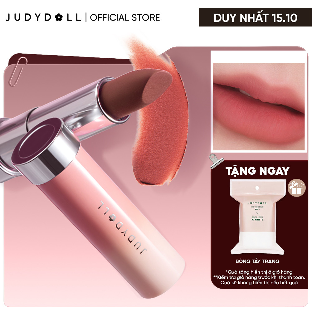 [MỚI] Son Lì JUDYDOLL Velvet Matte Lipstick Son thỏi Ẩm mướt Bơ mịn Mờ vân môi 3,6g