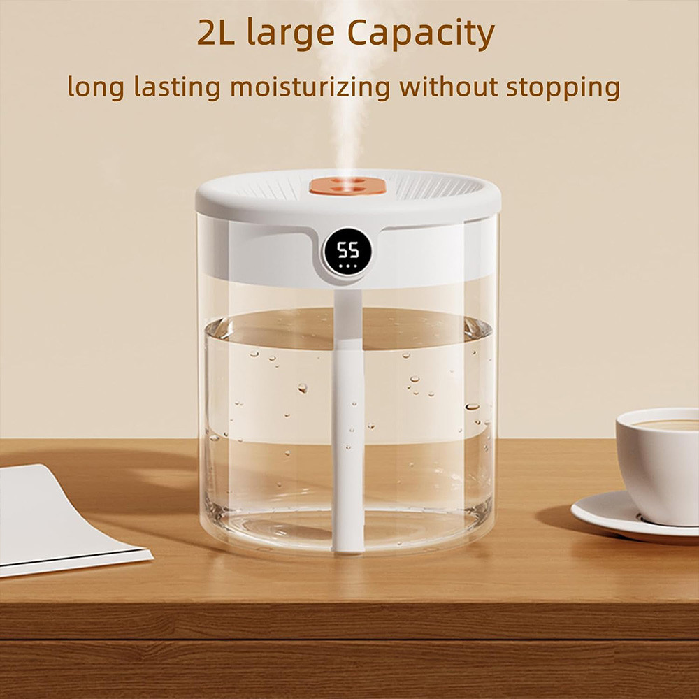 2L Dual Spray Humidifier USB Large Capacity Home Silent Bedroom Office ...