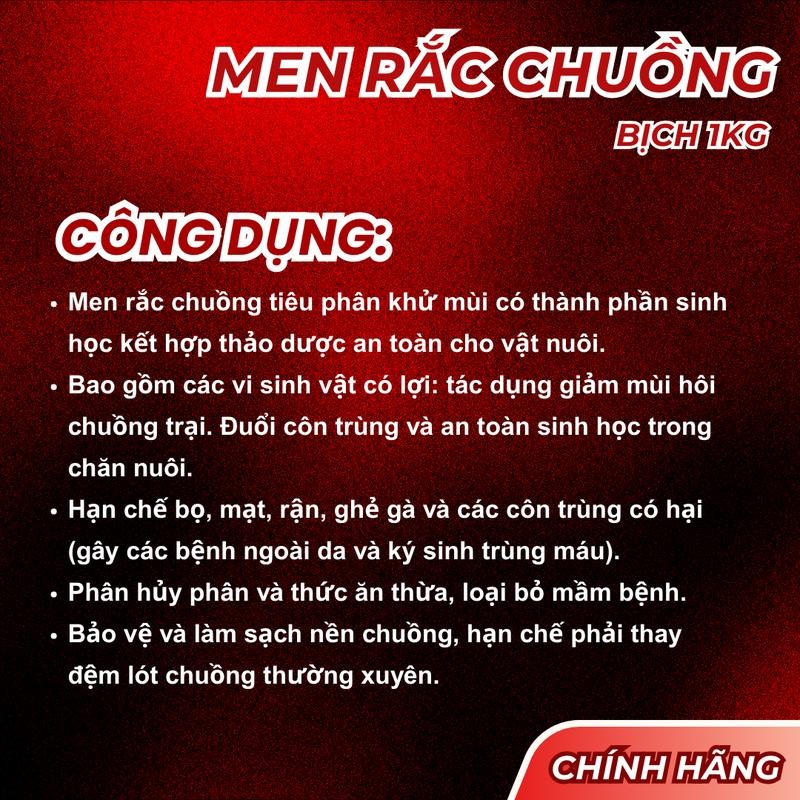 (Mua 2 Tặng 1 - Mua 3 Tặng 2) Men Rắc Chuồng - An toàn sinh học, hấp thụ mùi nhanh, đuổi côn trùng