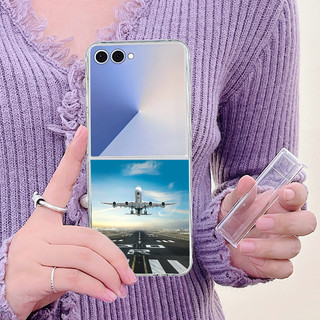 Máy Bay Bầu Trời Trong Suốt Dành Cho Samsung Galaxy Z Flip 7 Z Flip 7FE Z Flip 6 Z Flip 5 Z Flip 4 Z Flip 3 Full Bản Lề Gấp Vỏ PC Cứng