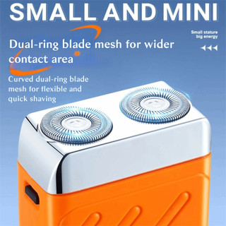 Máy cạo râu Mini ROOMYCO, Máy cạo râu điện chống thấm nước, Máy cạo râu nổi hai vòng có thể sạc lại TYPE-C