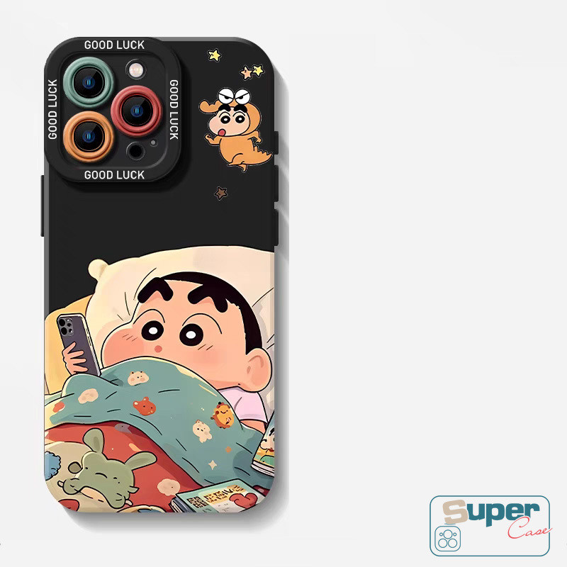 Ốp Lưng Tương Thích Cho IPhone 7Plus 17 11 16 15 14 12 13 Pro Max XR X XS Max 16 7 8 14 15 Plus 16E Air SE 2020 Cặp Đôi Hoạt Hình Dễ Thương Crayon Shin-Chan Vỏ Ngủ