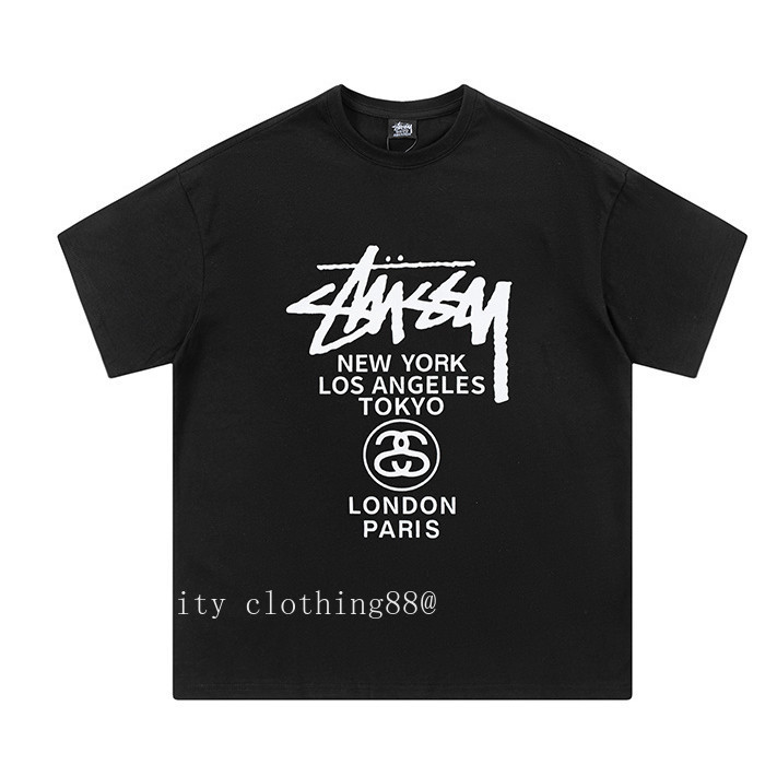 Áo thun tay ngắn chất lượng cao phiên bản loose, cổ tròn, thiết kế classic world tour với hình in đẹp mắt