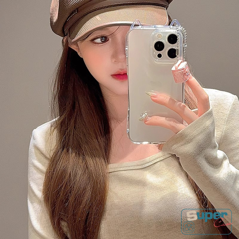 Ốp Lưng Tương Thích Cho IPhone 15 16 17 13 11 12 14 Pro Max X XR Air 7Plus XS Max 15 17 16 7 14 Plus Thời Trang Đơn Giản Sang Trọng Dễ Thương Ngọt Ngào Trong Suốt Bìa Mềm
