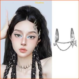 Nice Lưới Đỏ Dây Xích Ngôi Saọ - Kẹp Tóc Tính Cách Cho Cô Gái