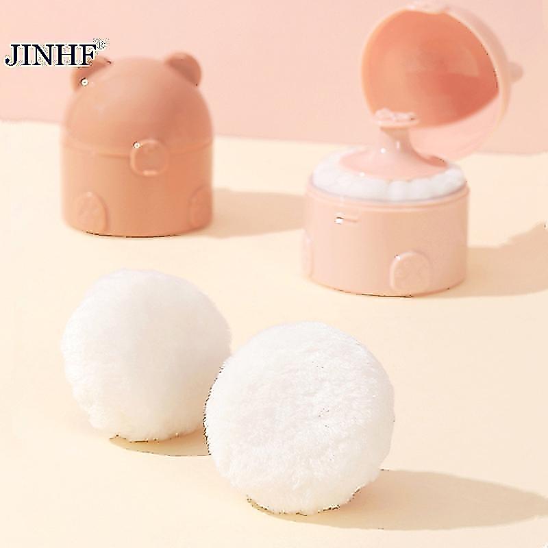 JINHF Hộp đựng phấn rôm em bé hình gấu, hộp phụ đựng bột đa năng, tiện lợi cho trẻ