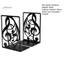 Thai| 1 Cặp Bookends kim loại chất lượng, Ghi chú âm nhạc sáng tạo và thiết kế chìa khóa, Sắp xếp sách chắc chắn và ổn định, Trang trí thanh lịch cho lớp học âm nhạc và văn phòng