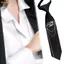 Pealike Bông Tai Kẹp Punk Vintage Tie D Dây Xích Chữ Có Thể Điều Chỉnh Pre Buộc Cà Vạt Cho Đồng Phục