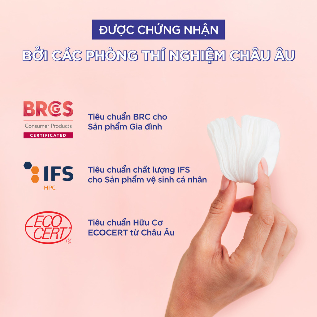 [QUÀ TẶNG KHÔNG BÁN] Bông tẩy trang TOPICREM 120 miếng tiêu chuẩn châu âu 100% cotton thiên nhiên