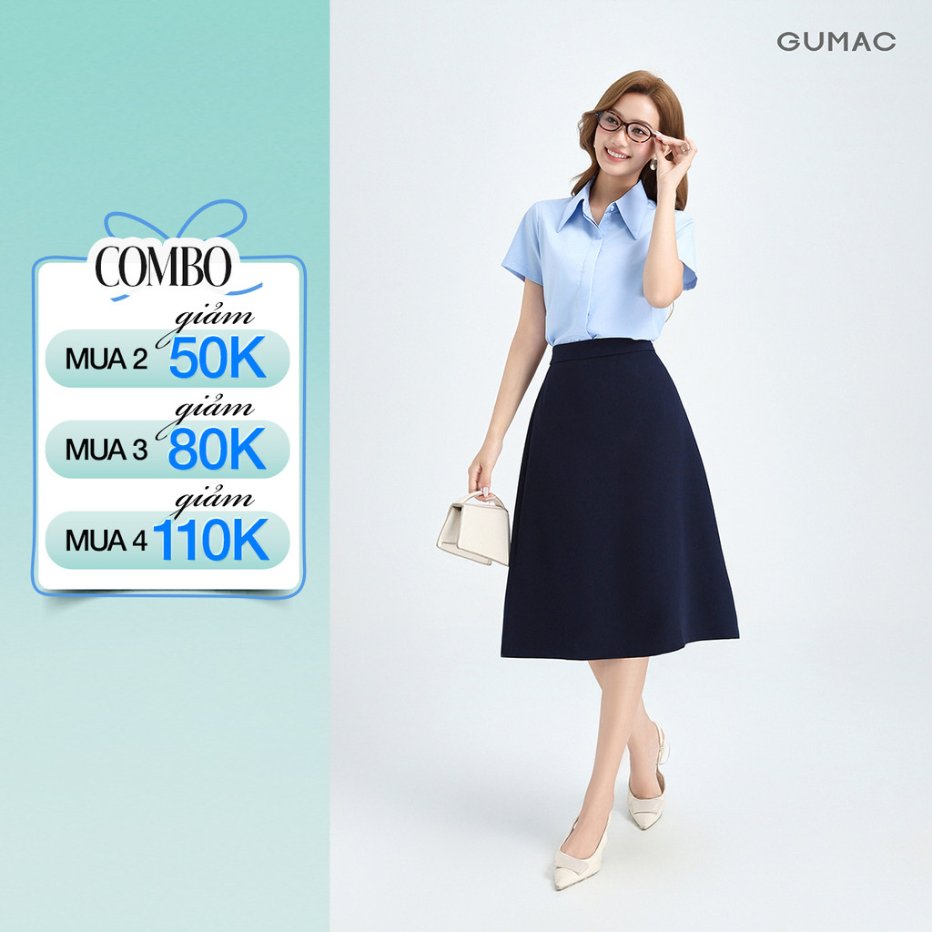 Chân Váy Chữ A Nữ GUMAC Chân Váy Công Sở Dáng Dài Có Túi Lưng Cao Chất Tuyết Mưa Thanh Lịch BVE00013