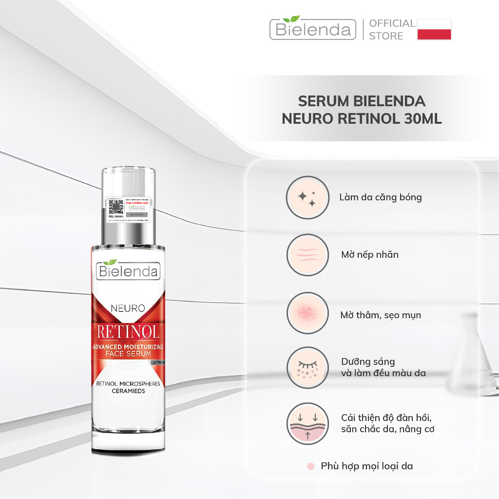 Serum Bielenda Neuro Retinol làm mờ thâm sẹo, hỗ trợ trẻ hóa và căng bóng da 30ml