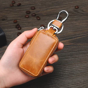 Phong Cách Mới Chìa Khóa Ô Tô Châu Âu Mỹ Retro Eo Treo Nam Chính Hãng Da Họa Tiết Keyless Entry Điều Khiển Từ Xa Chìa Khóa Bảo Vệ