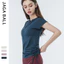 Dây Rút Yoga Tay Ngắn Top Nữ Mùa Hè Phong Cách Mới Áo Thun Thể Thao Bên Ngoài Mặc Xếp Ly Slim-fit Chạy Bộ Thể Dục Quần Áo
