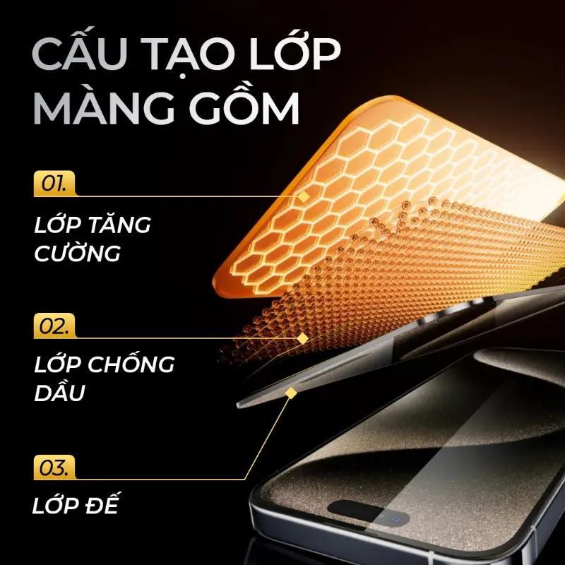 Kính cường lực chống nhìn trộm WLCK cho iPhone, kèm khung căn chỉnh, độ cứng 9D