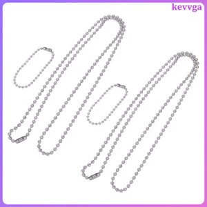 4 Vòng cổ dây chuyền bằng thép không gỉ Chuỗi chó bạc có đầu nối tháo nhanh kevga