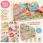 Nhãn dán phong cảnh GETVOW, Nhãn dán cảnh cửa hàng có thể định vị lại thiết kế Kawaii, Quà tặng Nhãn dán cắt sẵn ràng buộc xoắn ốc Họa tiết hoạt hình Nhãn dán phong cảnh Vật tư tạp chí