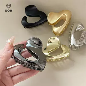 Mới Ánh Sáng Sang Trọng Thời Trang Không Đều Hình Học Rỗng Kẹp Tóc Kim Loại Nhiều Màu Cao Cấp Kẹp Cá Mập Phụ Kiện Tóc Đơn Giản [Mina]