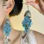 Bông tai mặt dây chuyền cá hình tròn phóng đại Trang sức cá tính cổ điển dành cho nữ Quà tặng [Mina]