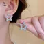 Bông tai Zircon Pentagram đơn giản và thời trang dành cho nữ, Bông tai không đều dễ thương, Bông tai đục lỗ, Quà tặng trang sức [Mina]