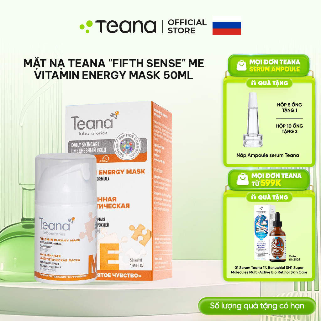 Mặt nạ Teana Fifth Sense ME Vitamin Energy  giúp phục hồi da mệt mỏi, xỉn màu 50ml