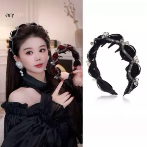 JULYHOT 1 Sóng Tóc Tăng Cường Âm Lượng Phụ Kiện Tóc Phong Cách Mới Nhung Rộng Viền Lấp Lánh Galaxy Dành Cho Nữ Massivedeals