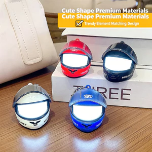Mini Xe Máy Mũ Bảo Hiểm Móc Khóa Đèn Ngủ Mini LED Đèn Cảnh Báo An Toàn Ban Đêm Cho Túi Chìa Khóa Mặt Dây Chuyền Quà Tặng Ngày Trẻ Em
